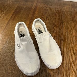 White slip on vans